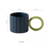 أكواب خزفية بألوان متنوعة إبداعية مع مقبض دائري كب...