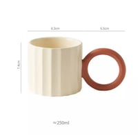 أكواب خزفية بألوان متنوعة إبداعية مع مقبض دائري كب...