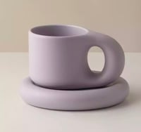 كوب بمقبض كروي إبداعي إسكندنافي وصحن دائري مصنوع ي...