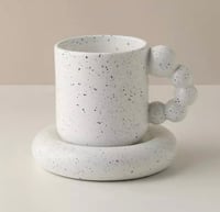 كوب بمقبض كروي إبداعي إسكندنافي وصحن دائري مصنوع ي...