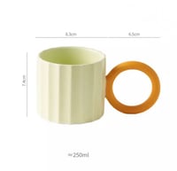 أكواب خزفية بألوان متنوعة إبداعية مع مقبض دائري كب...