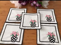 منديل مائده بنقشة ماكنزي عدد 5 قطع ملونه