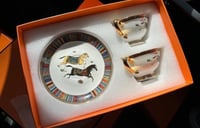 طقم هيرمز عدد 2 أكواب وعدد 2 من الصحون الفاخرة من...