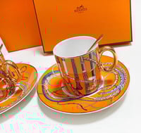 طقم هيرمز عدد 2 أكواب وعدد 2 من الصحون الفاخرة من...