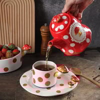 طقم عشاء جميل على شكل فطر مكون من 4 قطع