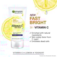 غارنييه كريم تفتيح ليلي سريع بالفيتامين سي 50 مل