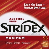 ستريدكس مناديل تنظيف البشرة خالية من الكحول 55 قطع...