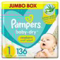 بامبرز حفاضات أطفال بوكس رقم 1 136قطعة