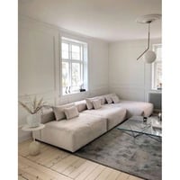 كنبة زاوية خشب سويدي وكتان - اوف وايت