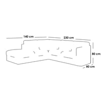 كنبة ركنة خشب طبيعي و كتان - رمادي