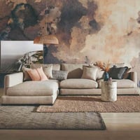 كنبة زاوية كتان وام دي اف