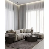 كنبة زاوية كتان وسويدي