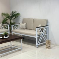 طقم جلسات خارجية حديد بعجلات