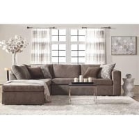 كنبة زاوية خشب سويدي وخيش - بني