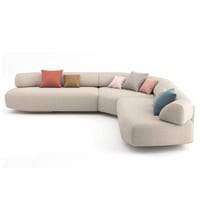 كنبة زاوية بوكليه وخشب سويدي - بيج