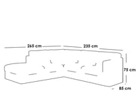 كنبة زاوية 265×235×75×85 سم - رمادي - ELG-SOF-1006