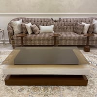 طقم طاولة كنب مع 6 خدمة طاولات الهبة -4