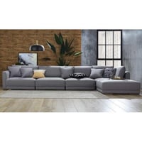 كنبة زاوية 200×80×400×80 سم - رمادي