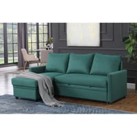 كنبة زاوية - خشب سويدي - أخضر - 320×150×95×85 سم