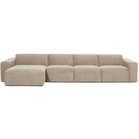 كنبة زاوية كتان و سويدي - بيج