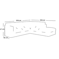 كنبة زاوية 318×318×61×56 سم - رمادي - ICO.SO.117