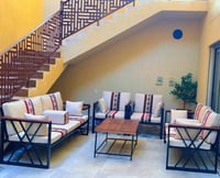 طقم جلسات خارجية حديد اسود