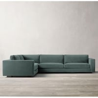 كنبة زاوية كتان و سويدي - أخضر