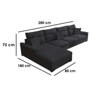 كنبة زاوية 180×75×80×280 سم