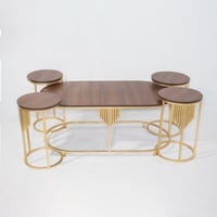 طقم طاولات خدمة مستطيل دائري