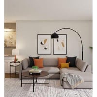 كنبة زاوية 265×180×80 سم - بيج