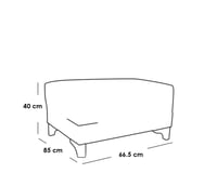 كنبة ركنة و بوف خشب زان أحمر و قماش كتان - بيج غام...