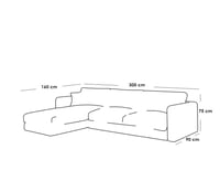 كنبة ركنة خشب طبيعي و كتان - أزرق
