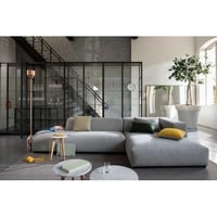 كنبة زاوية كتان وام دي اف - رمادي