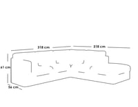 كنبة زاوية 318×318×61×56 سم - رمادي