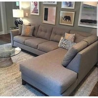 كنبة زاوية 300×250×88×90 سم - رمادي