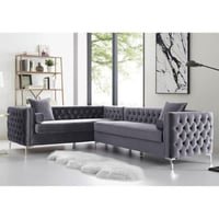 كنبة زاوية 300×200×85×95 سم - رمادي