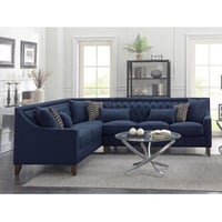 كنبة زاوية 250×200×60×95 سم - أزرق - LO.HO.100