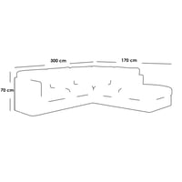 كنبة زاوبة 300×170×70 سم - أبيض - MAY.FU.126