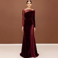 فستان سهره عنابي 2025