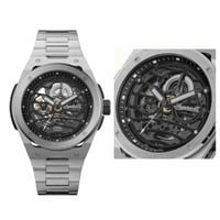 ساعة رجالية هوستن بسوار ستيل وميناء اسود فخم