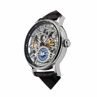 ساعة يد رجالي أوسلو بسوار جلد اسود طبيعي فخم