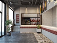 تصميم مطعم حتى مساحة 100 متر مربع