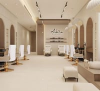 تصميم صوالين تجميل حتى مساحة 100 متر مربع