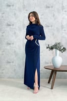 فستان ازرق سهرة طويل