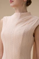 فستان ميدي مشمشي بوشاح كتف