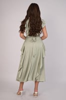 فستان ميدي بكرانيش لون اخضر