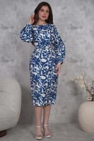 فستان ميدي كلاسيك بطبعات أزهار