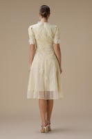 فستان قصير اصفر فاتح اورجانزا بأكمام قصيرة