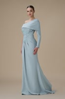 فستان طويل ازرق بكتف واحد