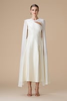 فستان سكري ميدي بأكمام كاب